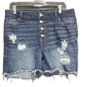 Lightly distressed Jean shorts
